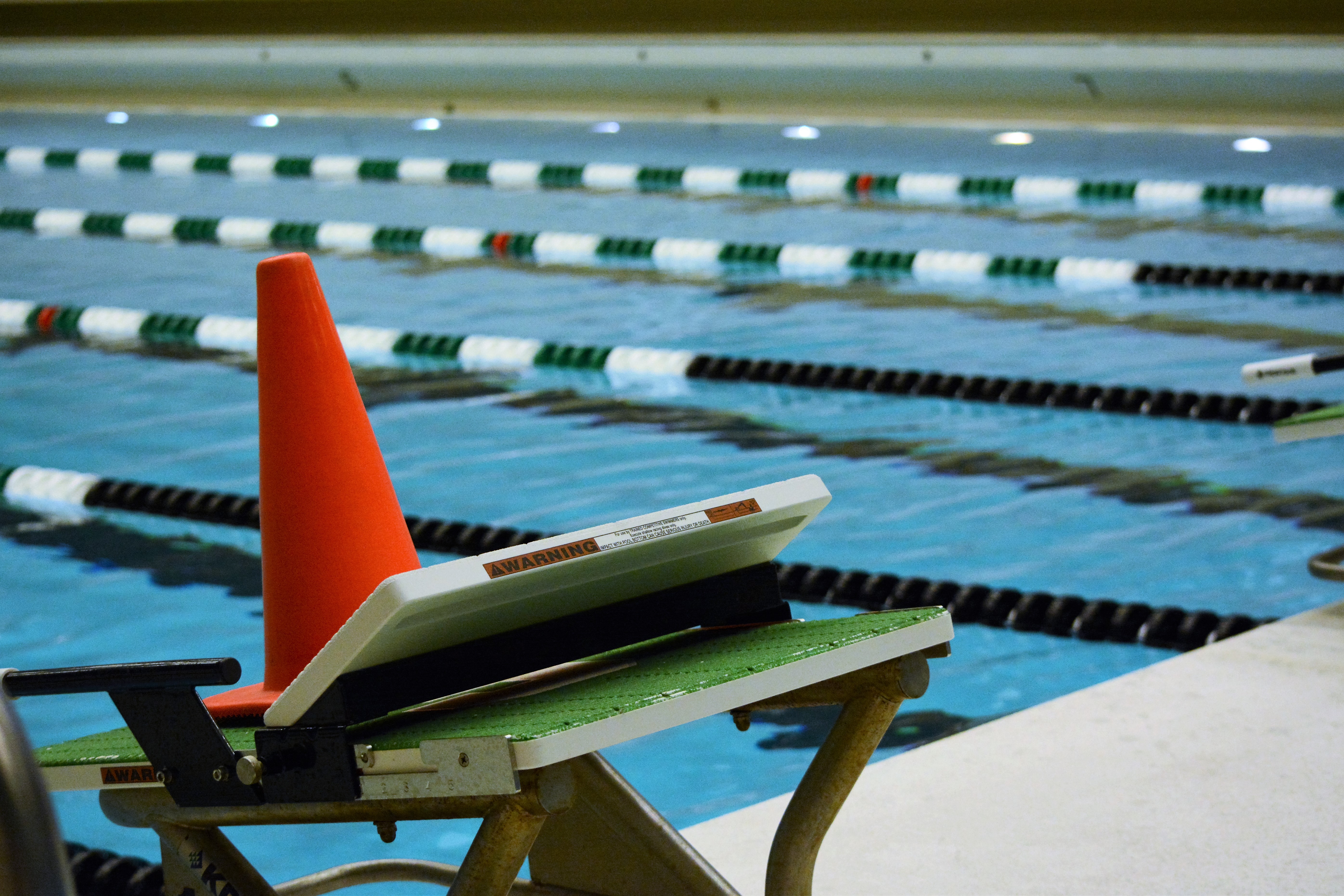 Empty Pool with Diving Block