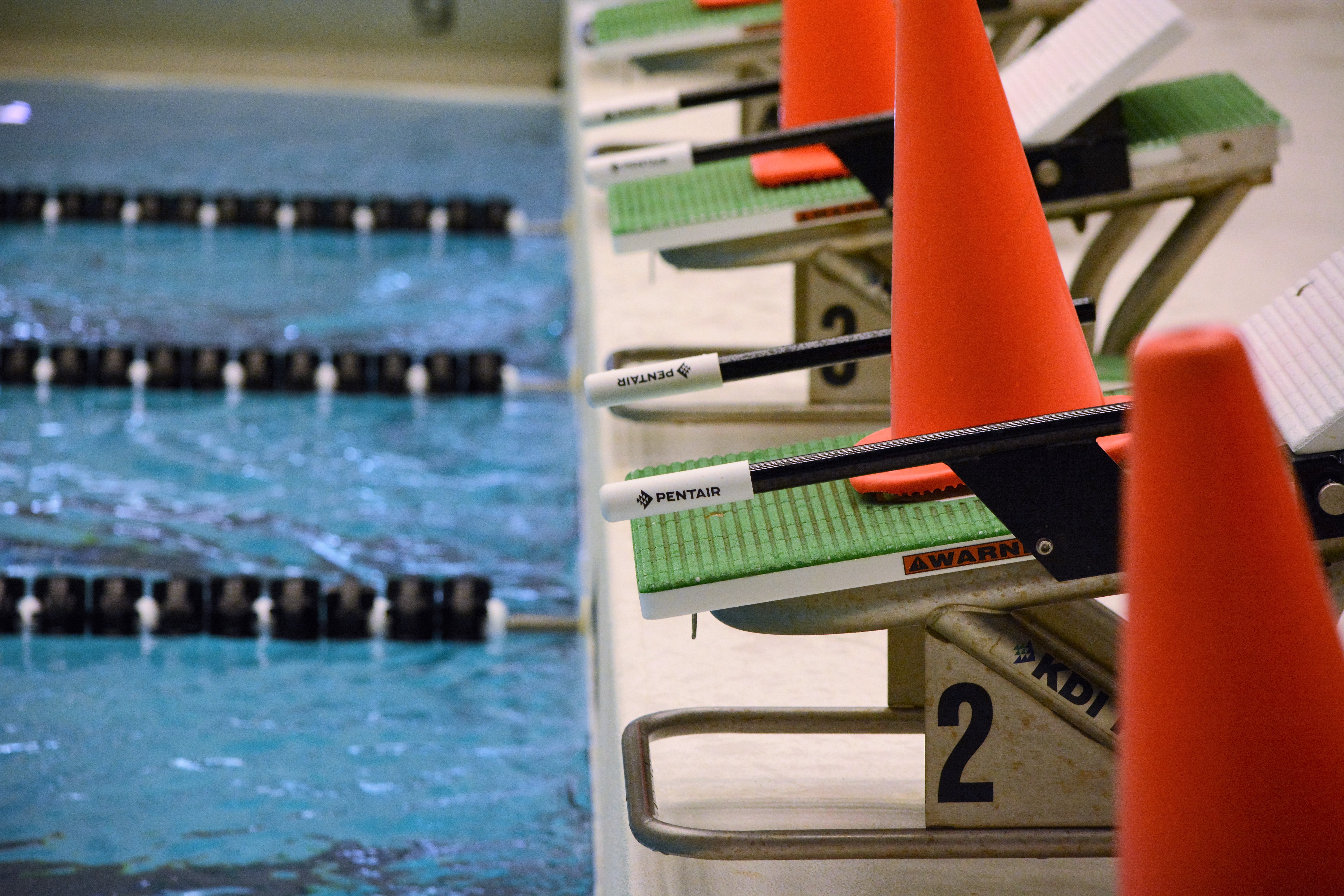 Pool Edge with diving blocks