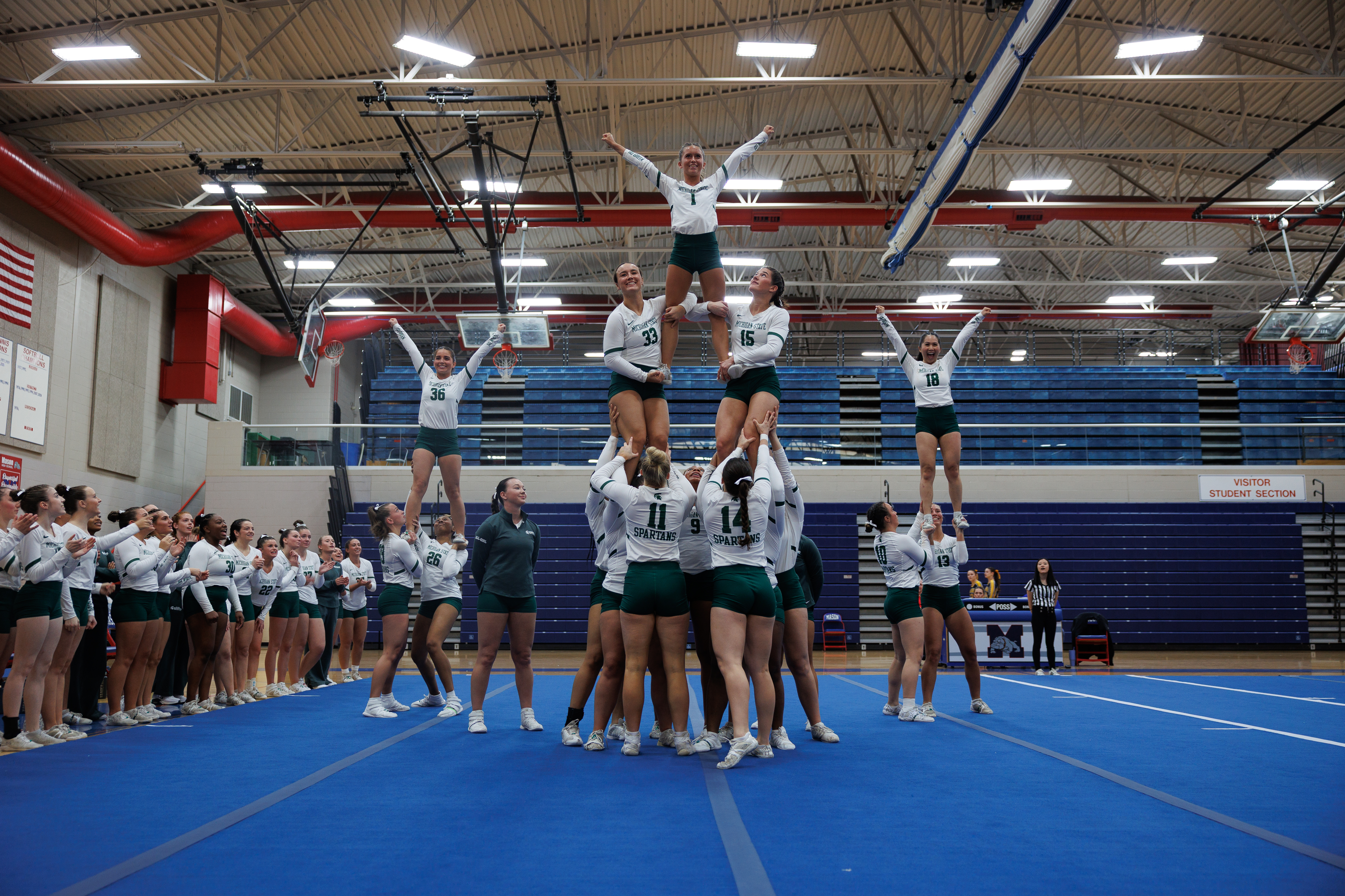 Competitive Cheer Doing a Stunt