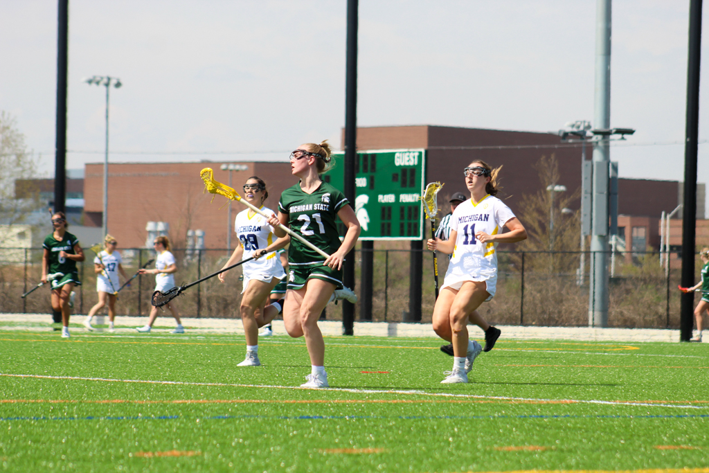 Action Shot of Womens Lacrosse 