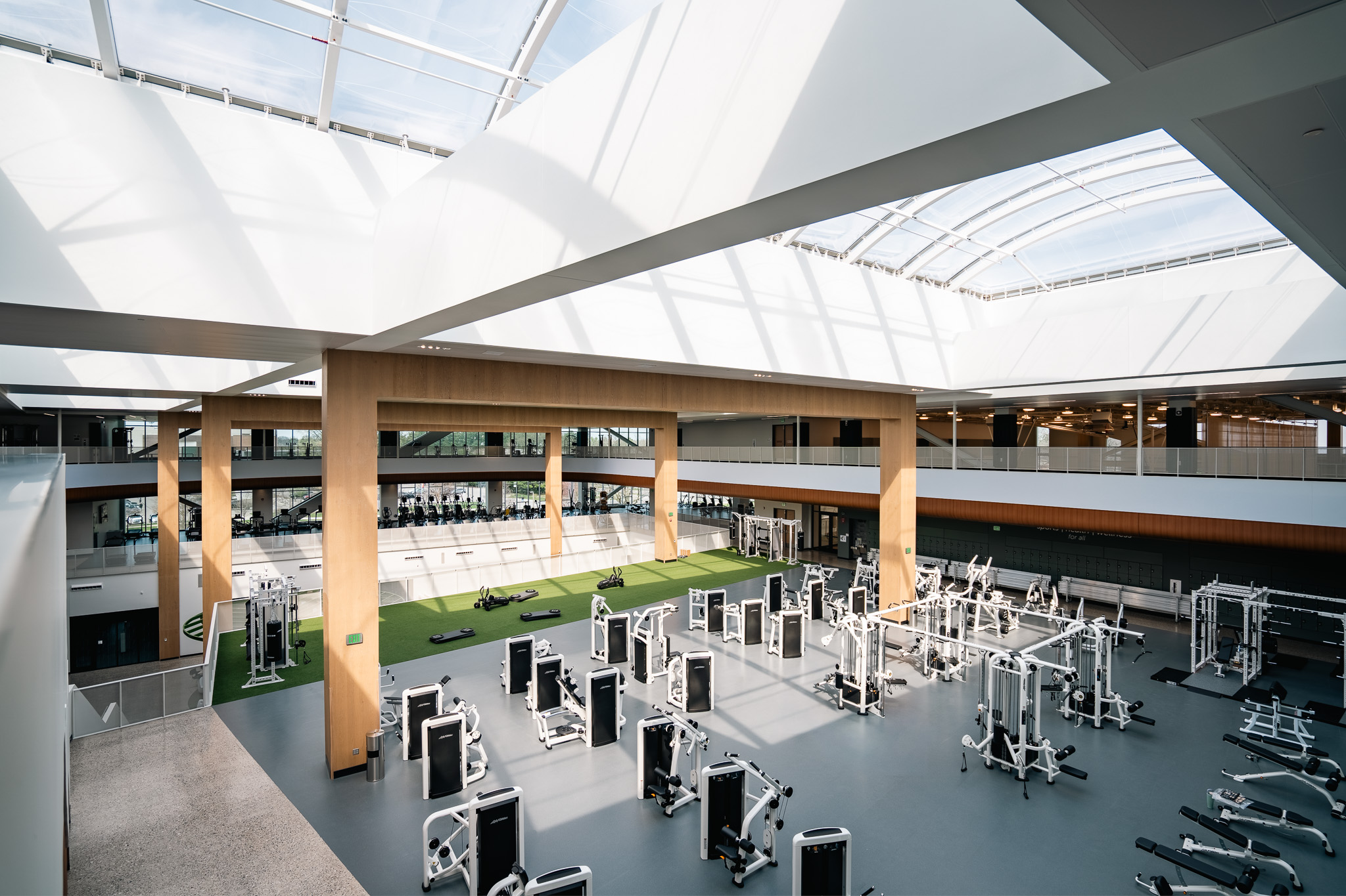 View from the Student Recreation and Wellness Center mezzanine 