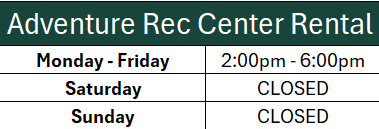 Adventure Desk Hours
